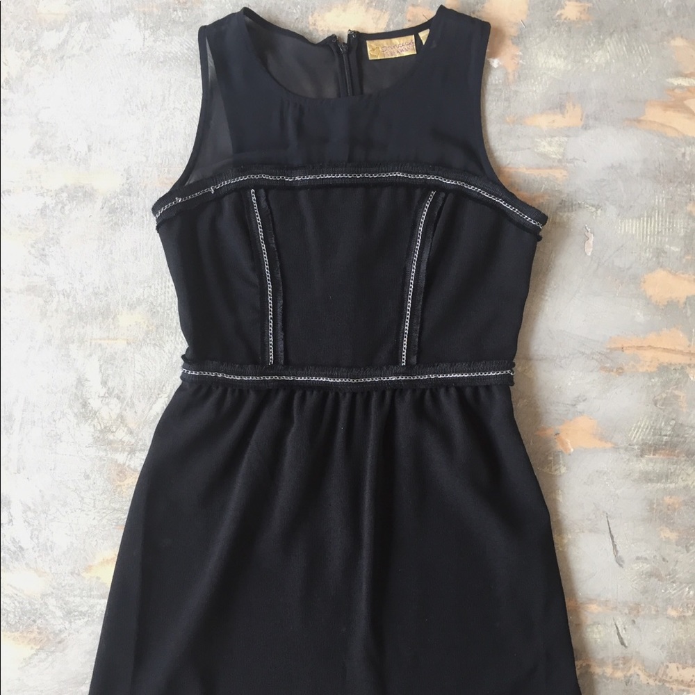Vera Wang Princess Mesh & Chain LBD Dress